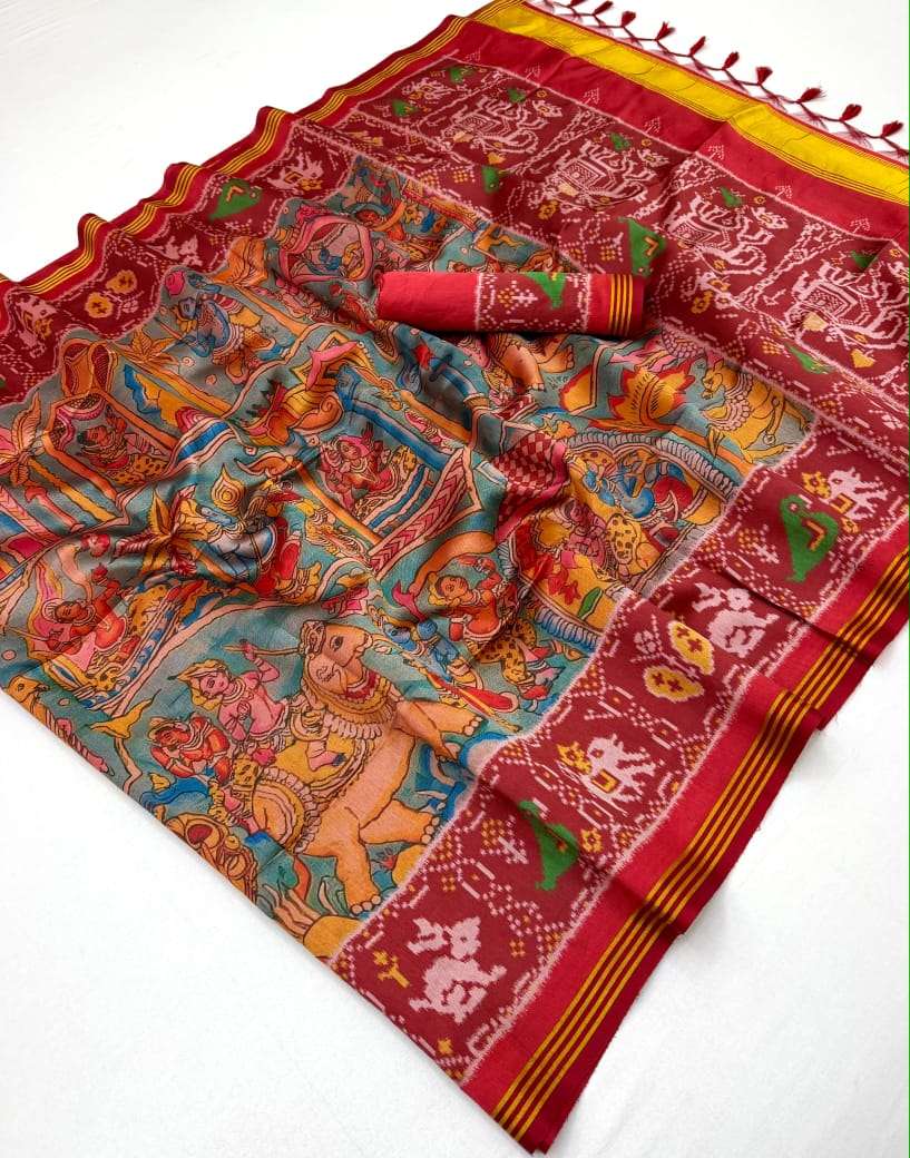 PATOLA HERITAGE OF GUJARAT PATAN PATOLA PRINT ON SILK FABRIC SAREE WHOLESALE IN SURAT